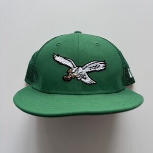 NEW ERA 59 Fifty Philadelphia Eagles Embroidered Logo Green Snapback Hat Trucker